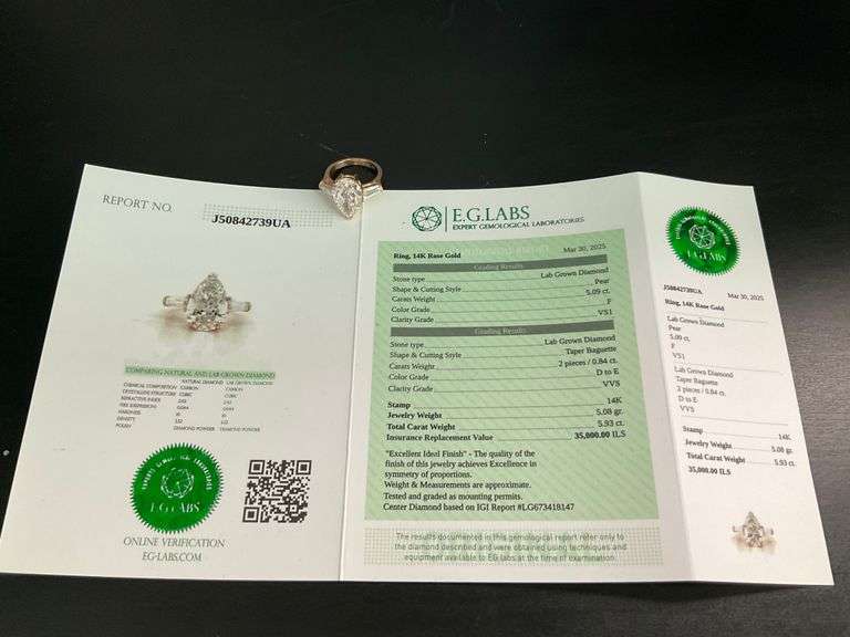 CERTIFIED BRAND NEW 14K GOLD DIAMOND ENGAGEMENT RING