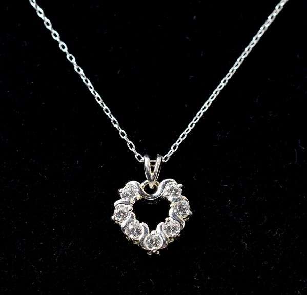 CZ Gemstone Pendant Necklace in Sterling Silver