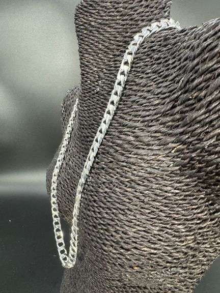 Sterling Silver 7.5mm Square Flat Curb Chain Cuban Link 925 Italy Necklace 24"