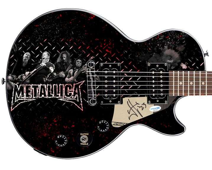Metallica James Hetfield Signed Custom Epiphone Graphics Guitar ACOA