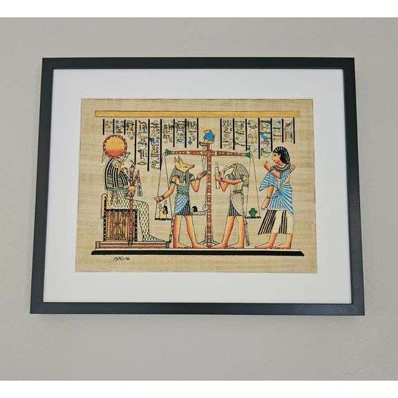 Judgment by Anubis Real Egyptian Papyrus Art