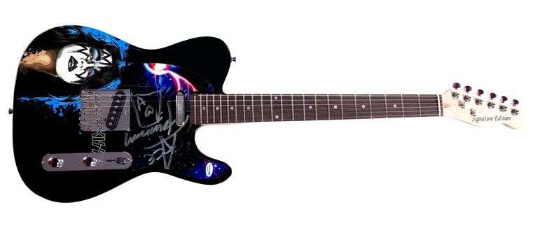 Ace Frehley of KISS Signed "Space Ace" Custom Graphics Guitar w Sketch ACOA
