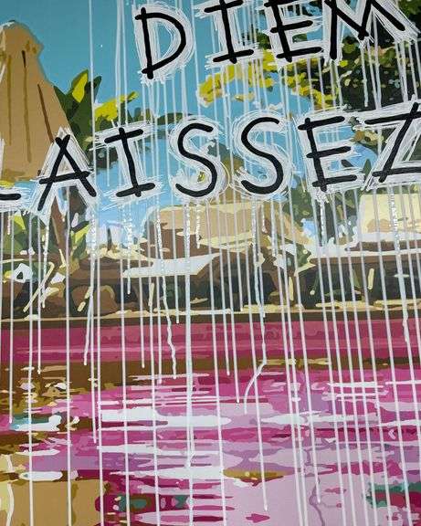 Spectacular one-of-a-kind mixed media on canvas by Chad Fandel