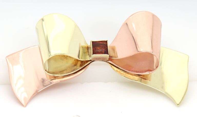 Vintage Tiffany & Co citrine box brooch in 14kt