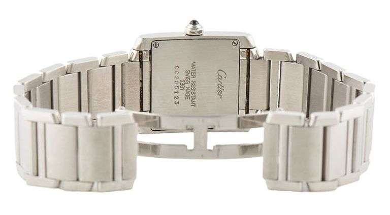 Cartier Tank Francaise 2301, 25mm, White Dial, Stainless Steel Ladies Watch