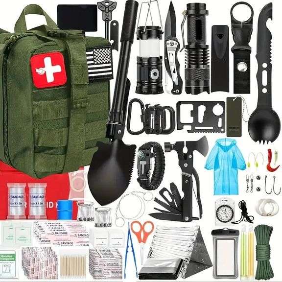 282-Piece Survival and First Aid Kit Emergency Gear