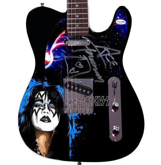 Ace Frehley of KISS Signed "Space Ace" Custom Graphics Guitar w Sketch ACOA
