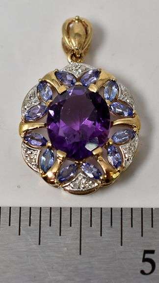 Brilliant Amethyst Pendant in 10K Yellow Gold