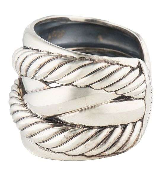 David Yurman Cable Classic Wide Crossover Cuff Bracelet in Sterling