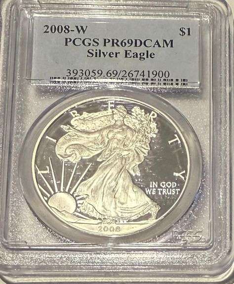 2008 W PCGS Proof 69 Deep Cameo Silver Eagle
