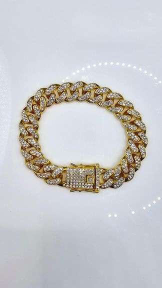 Impressive 36 Gram Italian 14K Gold Plated Link Bracelet