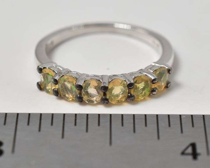 Opal Gemstone Ring in Sterling Silver