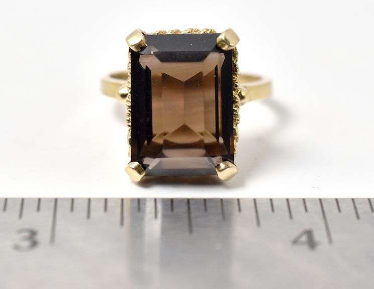 Sensational Smokey Quartz Ring in 10K Yellow Gold