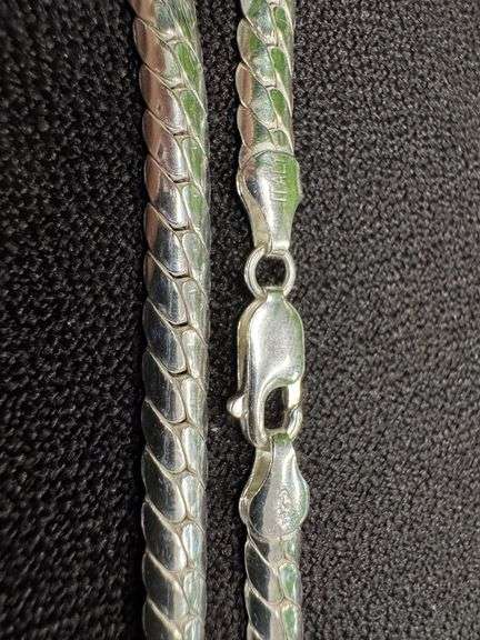 Italian Sterling Silver 925 Unique 5.3mm Serpentine Miami Chain 24" Necklace