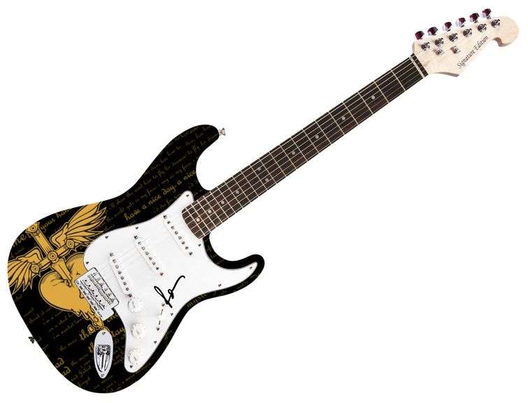 Richie Sambora Autographed "Sword Of Sound" Custom Graphics Guitar ACOA