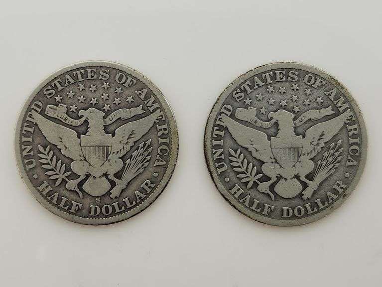1907 S & 1908 Barber Half Dollar, Circulated