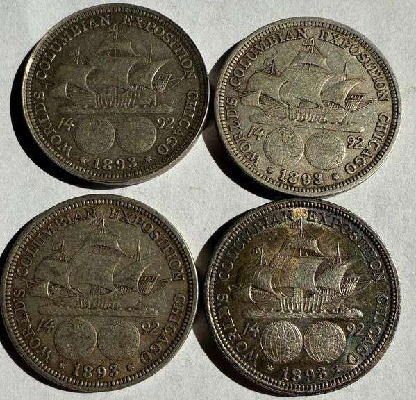 4 1893 Columbian Expo Halves