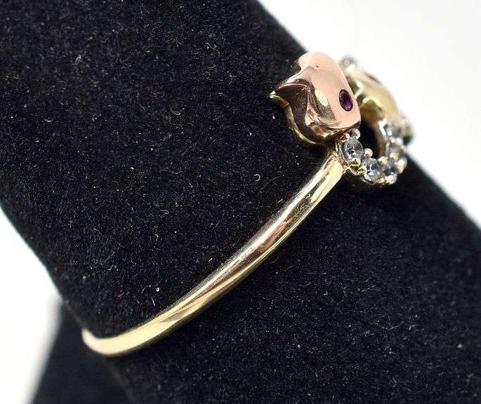 Dazzling Dolphin Ring in 14K Two-tone Gold