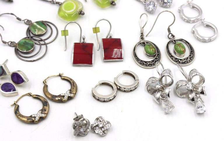 Group lot of Vintage 925 sterling silver earrings