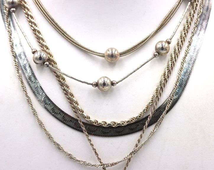 Group lot of 6 Vintage 925 sterling silver necklaces
