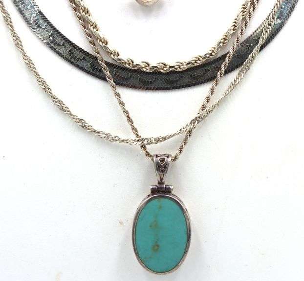 Group lot of 6 Vintage 925 sterling silver necklaces