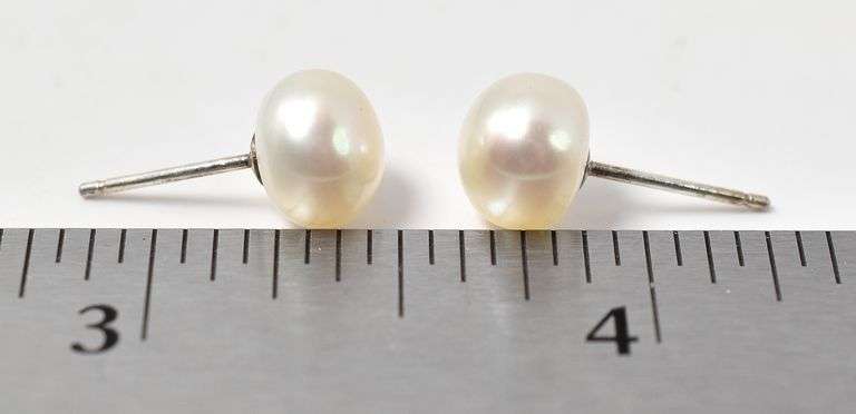 Pearl Stud Earrings in Sterling Silver