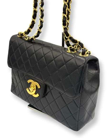 Vintage 94"-96" Chanel Lambskin Classic Single Flap Bag W/Dust Bag