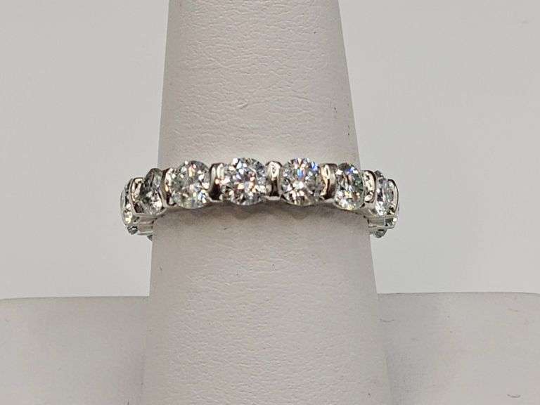 Beautiful 15 Count 7.25 Ctw  White Ice Moissanite Eternity Ring