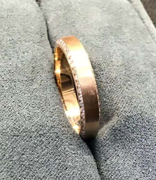 MEN’S 14K ROSE GOLD LAB DIAMOND WEDDING BAND