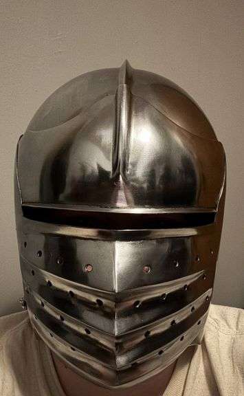 Full Metal Medieval North Italian Bellows Helmet