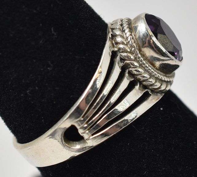 Amethyst Gemstone Ring in Sterling Silver