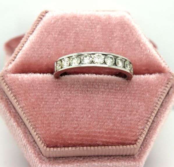 14kt White gold 1ctw channel set diamond band