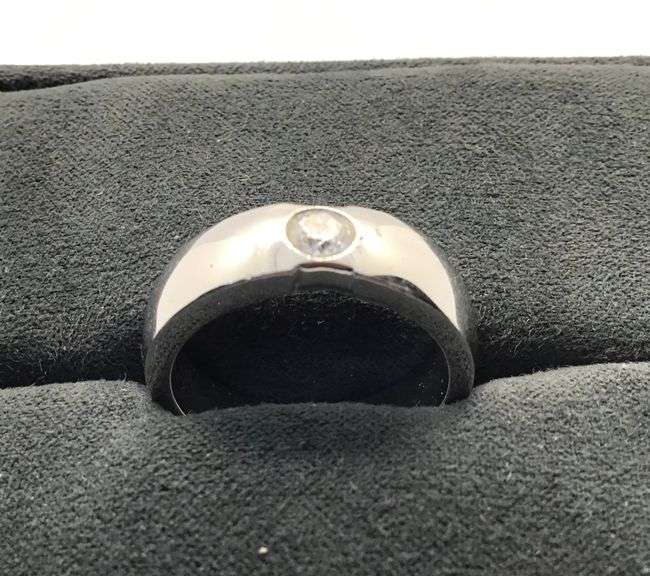 MEN’S 14K WHITE GOLD ROUND DIAMOND WEDDING BAND