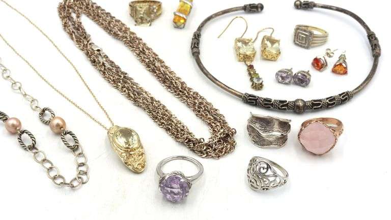 Group lot of Vintage 925 sterling silver mixed jewelry