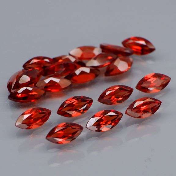 Premium 6.65ct marquise cut cherry red Garnet set
