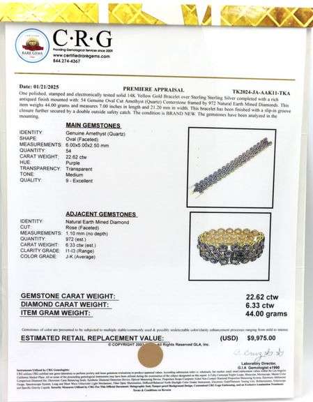 Opulent Brand New European Direct From Manufacturer 22.62CTW Oval Shaped Emerald-Cut Amethyst & 6.33