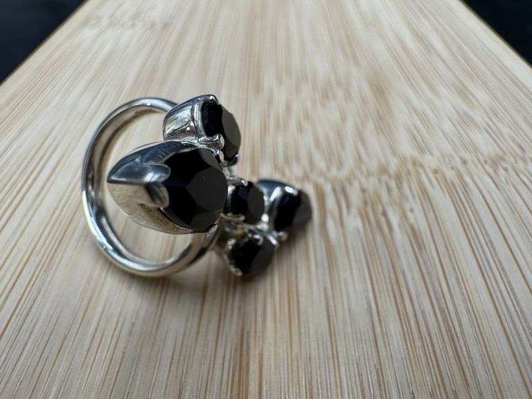 Sterling Silver Black Onyx Ring Size 6
