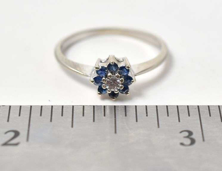 Lavish Diamond and Sapphire Ring in 10K White Gold