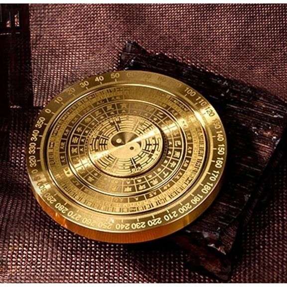 Feng Shui Compass Rotating Good Luck and Divination Brass
