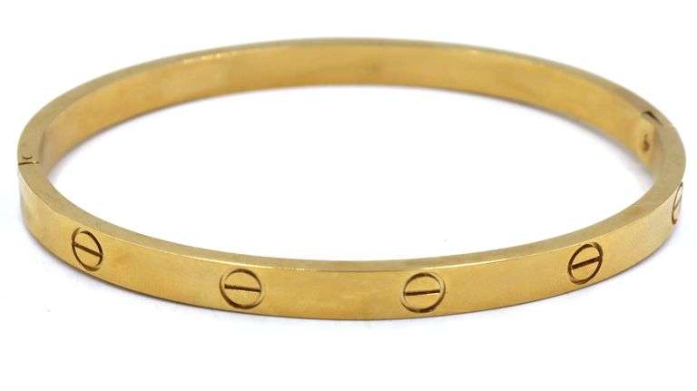 Gold plated love cuff bangle