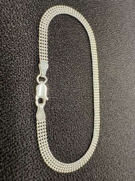 Sterling Silver Italian Ball Bead Strand Chain 4mm 925 Italy Bracelet 7"