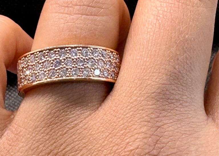 14K Rose Gold Round Brilliant Cut Lab Diamond Ring