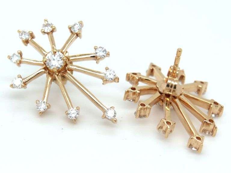 14kt Yellow gold 0.28ctw center diamond with 0.60ctw fireworks jacket