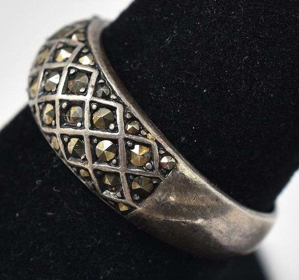 Marcasite Dome Ring in Sterling Silver