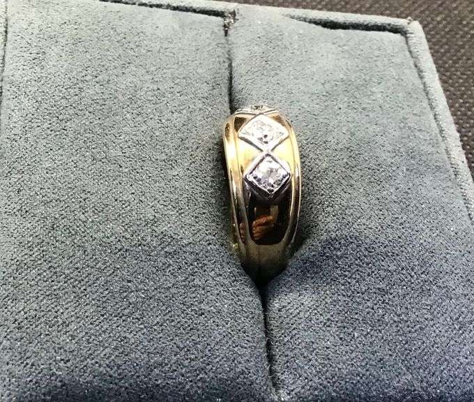 MEN’S 14K YELLOW GOLD NATURAL DIAMOND WEDDING BAND