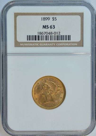 Fully struck and lustrous Choice BU 1899 $5 Liberty Gold Piece. NGC MS63