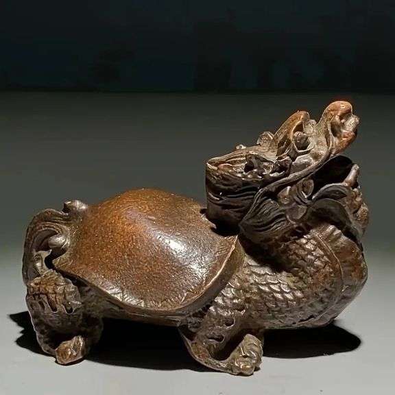Solid Copper Dragon Turtle Prosperity Symbol