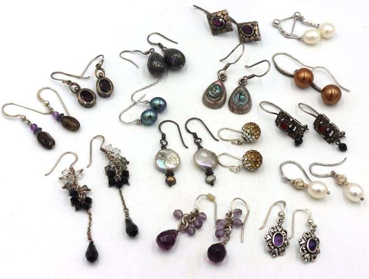 Group lot of Vintage 925 sterling silver earrings