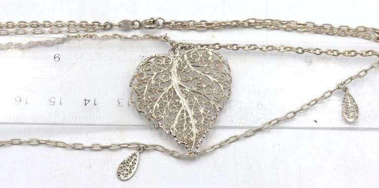 Group lot of 6 vintage 925 sterling silver necklaces