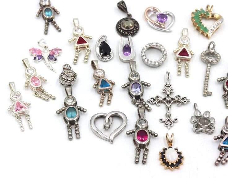 Group lot of Vintage 925 sterling silver pendants